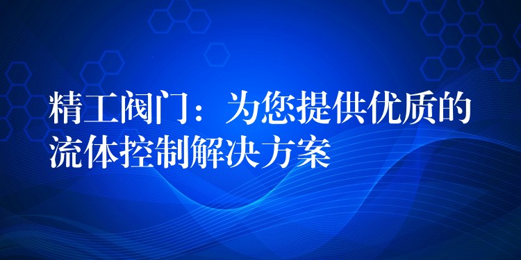 精工阀门：为您提供优质的流体控制解决方案